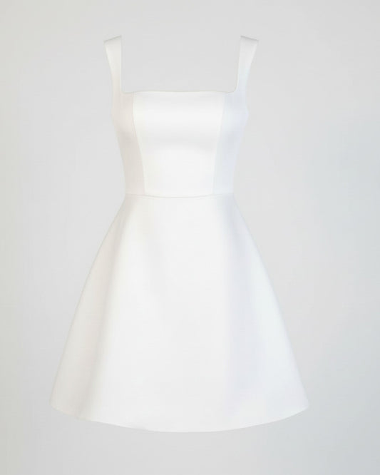 Amelie A-Linien-Minikleid mit eckigem Ausschnitt