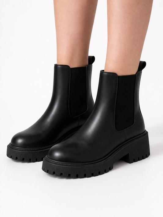 ARDEN BOOT — Chelsea-Stiefelette aus Leder mit Plateau