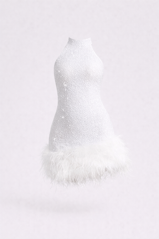 Cannes Mini – Pailletten-Neckholderkleid