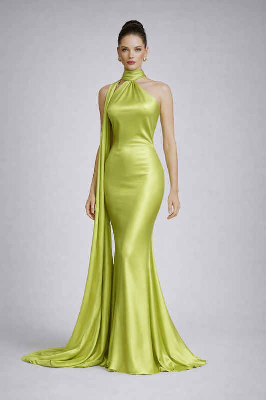 Sienna One-Shoulder Abendkleid aus fließendem Satin