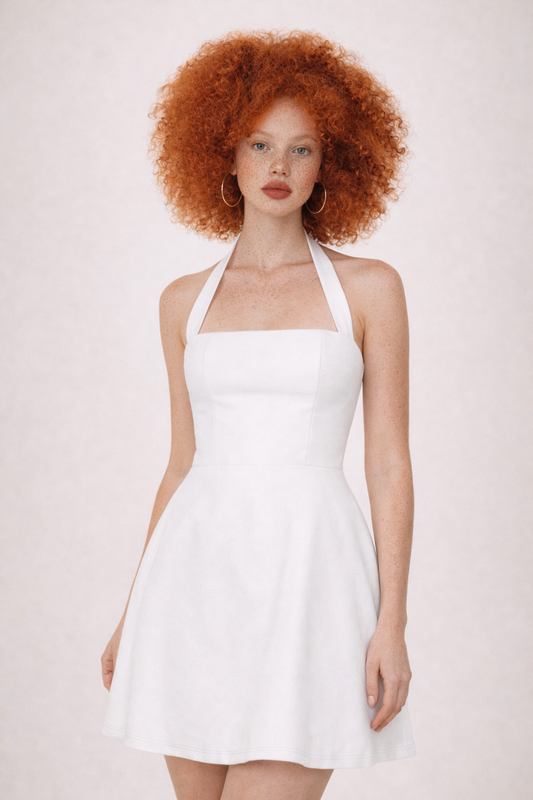 Amalfi Halter Fit-and-Flare Mini Dress