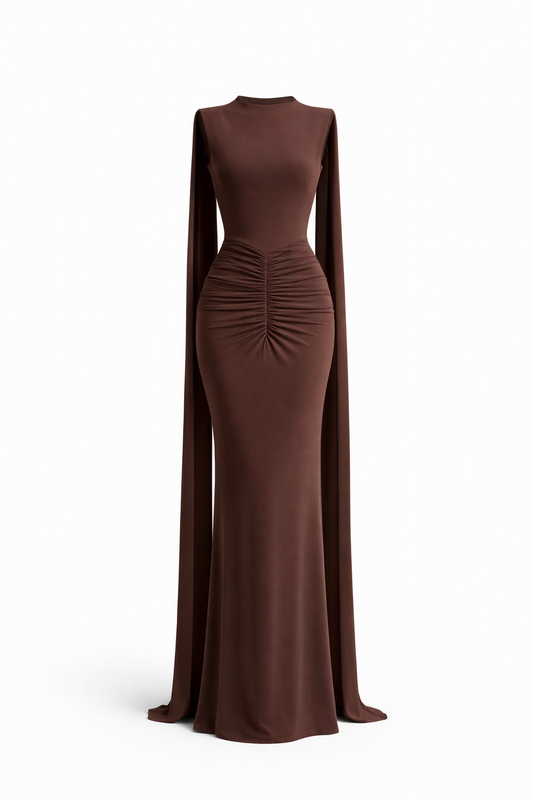 Virelle Drape Backless Dress Gown