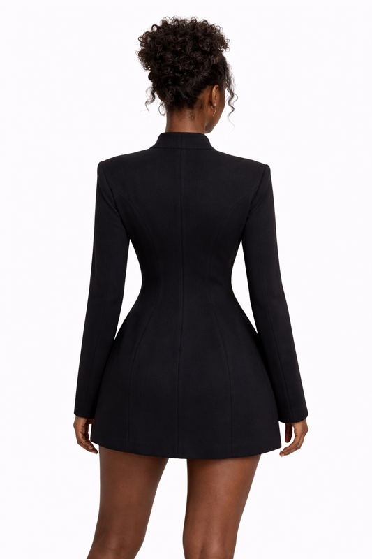 JADE MINI – Stehkragen-Cutout mit Kristallknöpfen