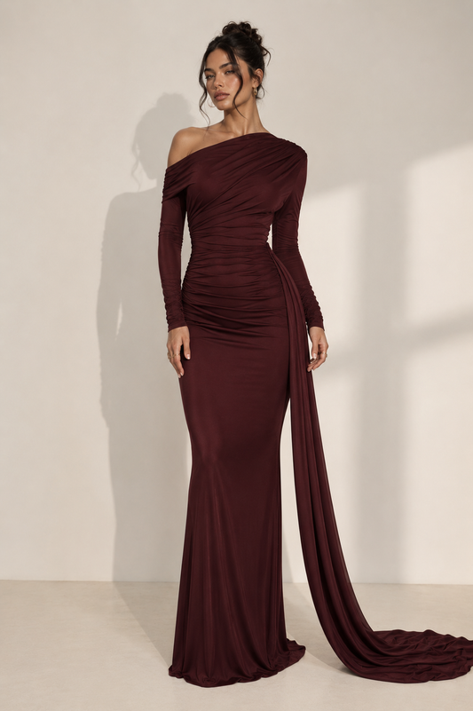 THE CELINE DRAPED RIBBON DRESS