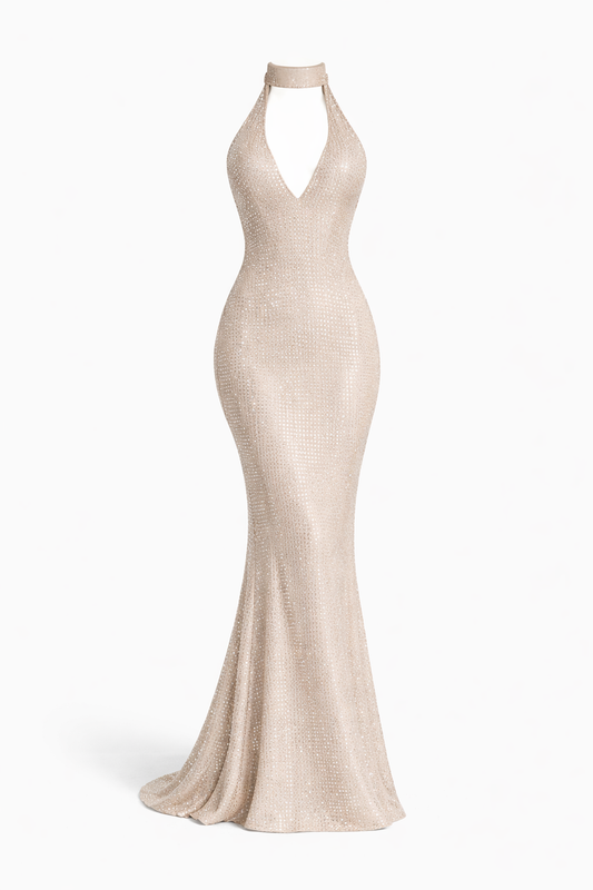 Aurelia Kristall-Neckholderkleid