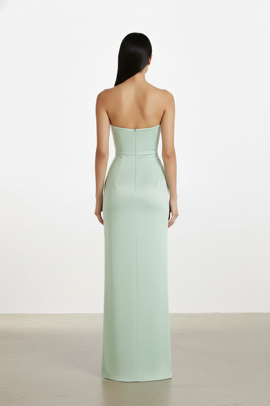 Luna Satin-Maxikleid mit Schlitz