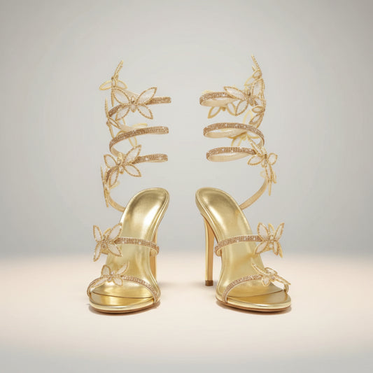 Luna Butterfly Wickel-Stilettosandalen