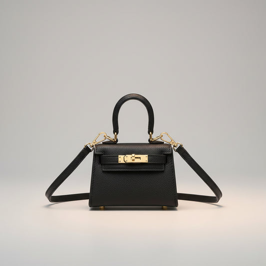 VIVIENNE MICRO — Structured Mini Top-Handle with Lock Detail