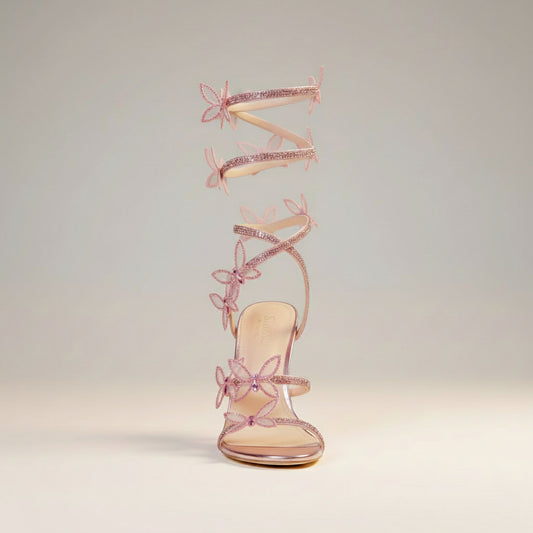 Luna Butterfly Wickel-Stilettosandalen