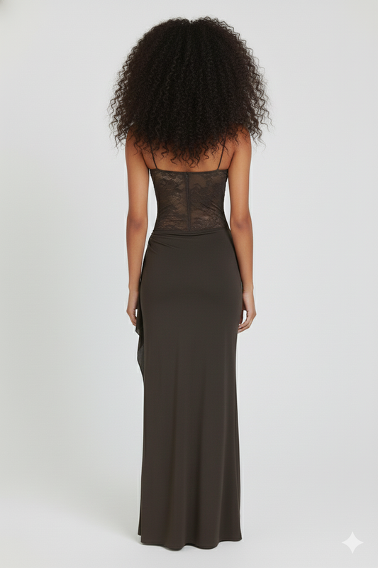 THE VESPER SPITZEN-MAXIKLEID