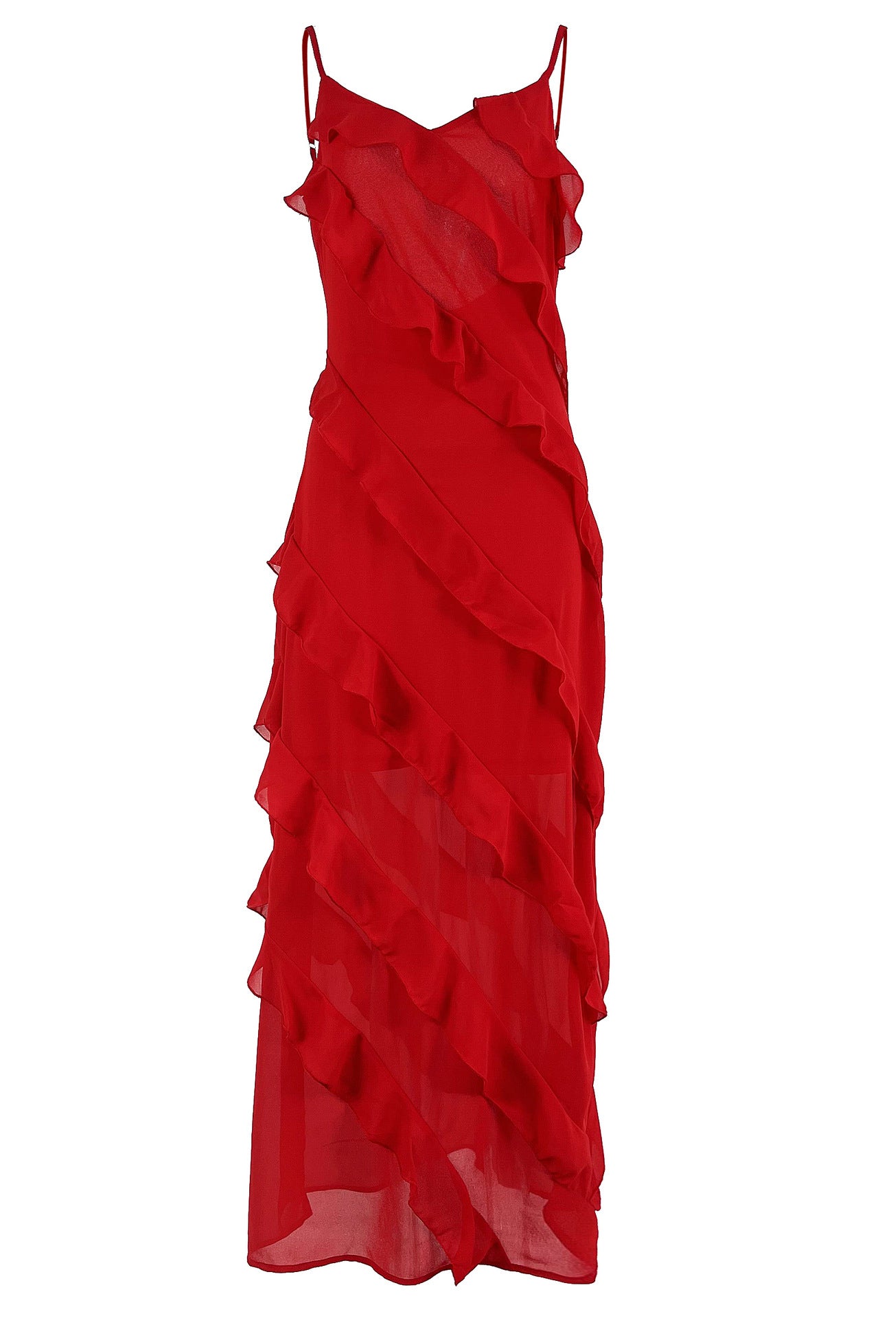 Solea Ruffle Chiffon Maxi Dress