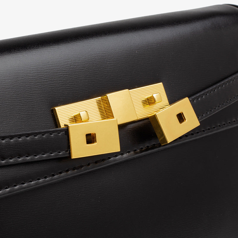 MARSEILLE BAG — Structured Shoulder Bag with Lock Hardware