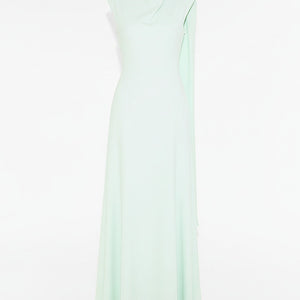 THE LYRA DRESS — Backless Draped Column Gown