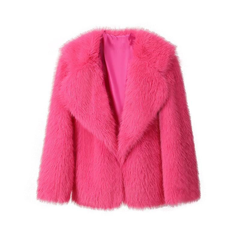 The Lapel Faux Fur Coat