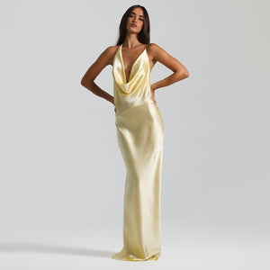 ANAÏS DRESS Halter Lace-Up Maxi Dress