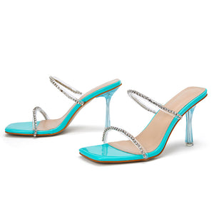 AURA HEEL — Crystal Strap Sandal