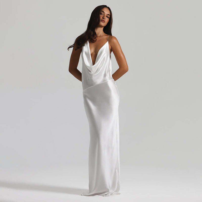 ANAÏS DRESS Halter Lace-Up Maxi Dress