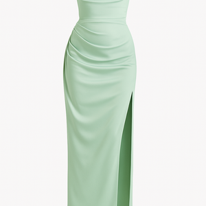 THE LUNA SATIN SPLIT GOWN