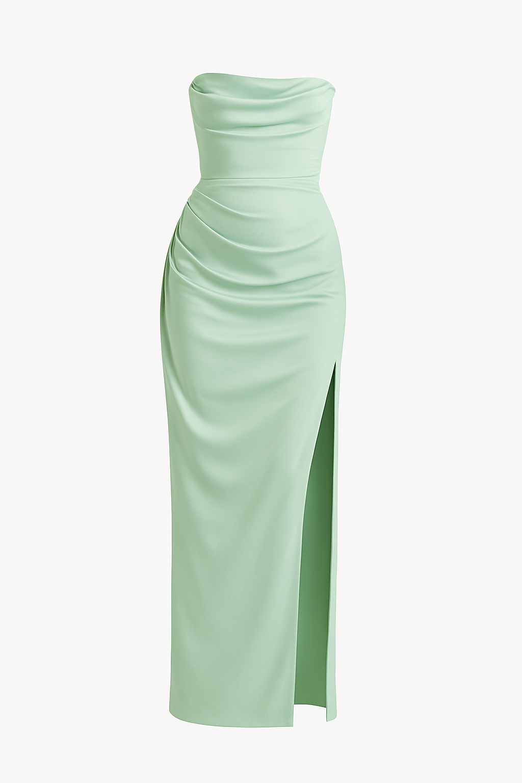 THE LUNA SATIN SPLIT GOWN