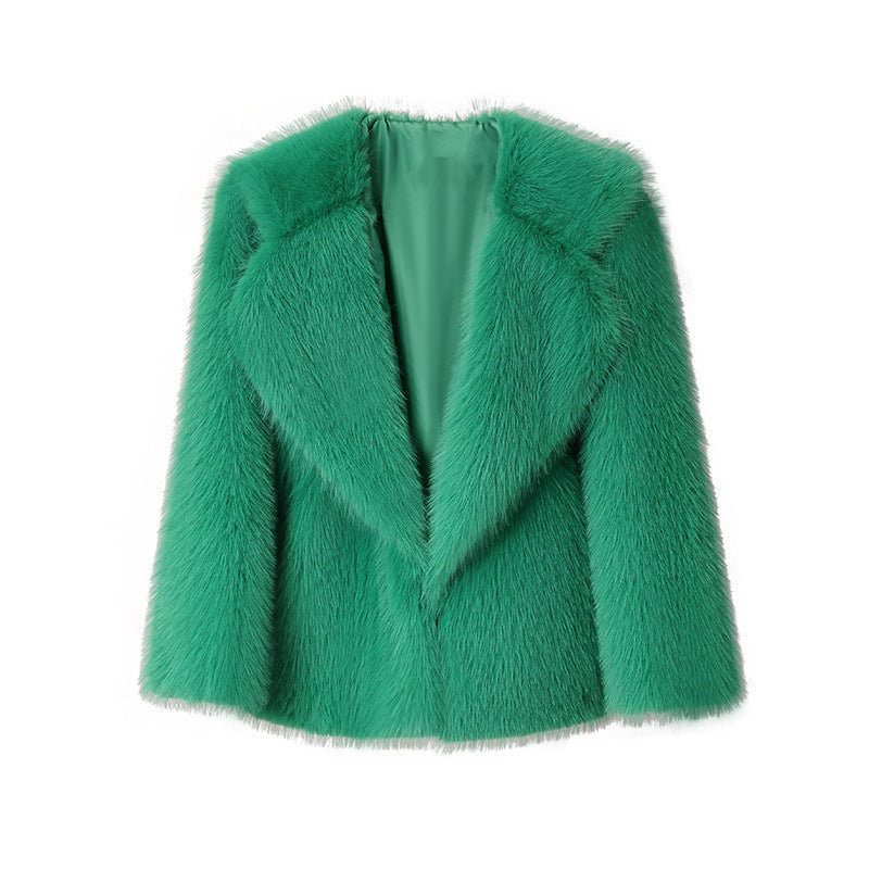The Lapel Faux Fur Coat