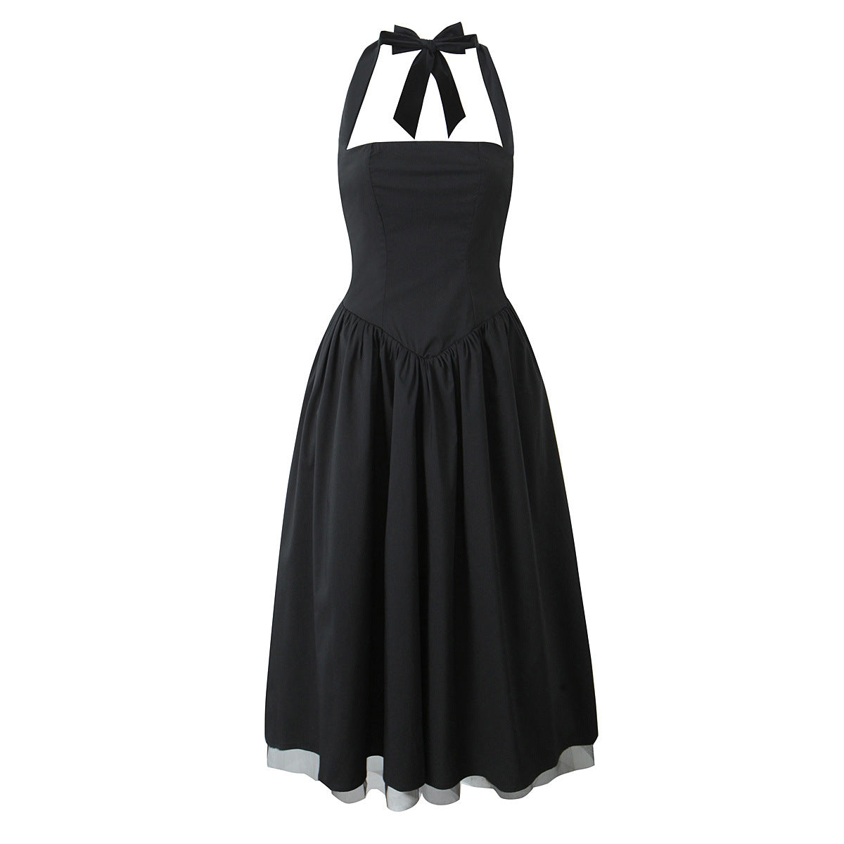 AMOUR DRESS — Backless Mesh Midi Dress