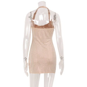 VESPER DRESS — Rhinestone Strappy Mini