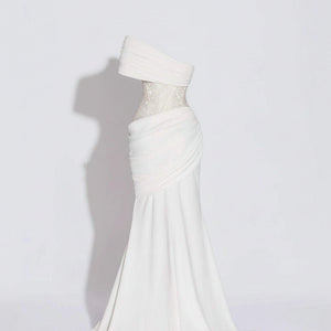 ALBA DRESS — Draped Strapless Maxi