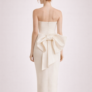 Margot Bow-Back Strapless Midi Dress