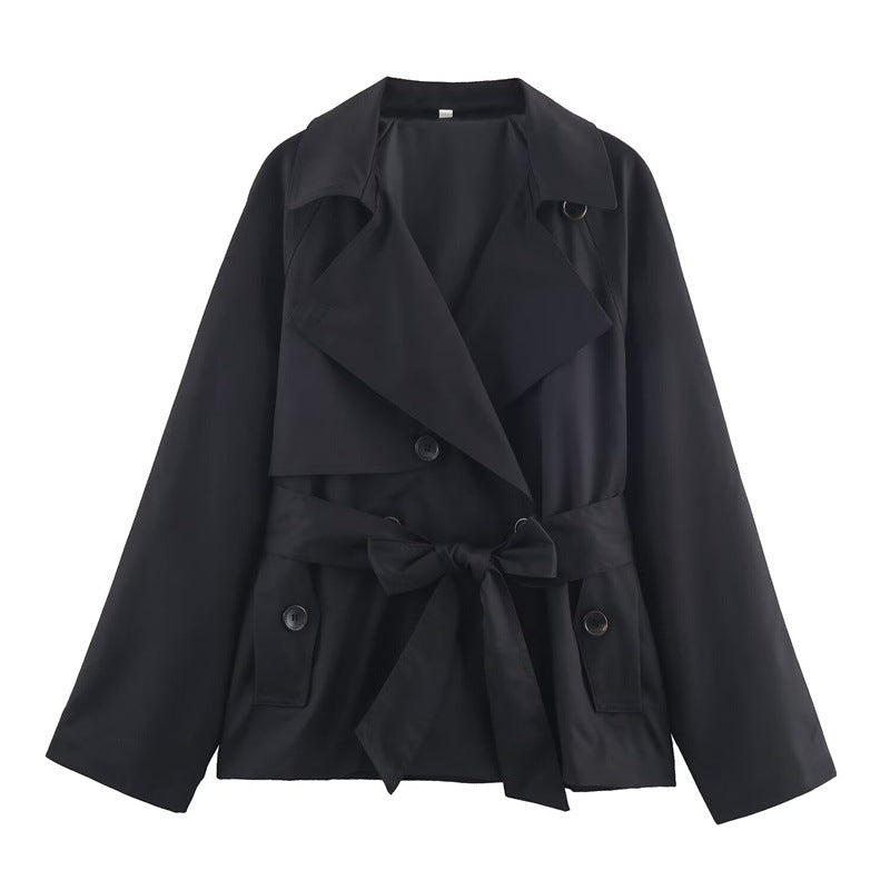 Damen lockerer kurzer Trenchcoat