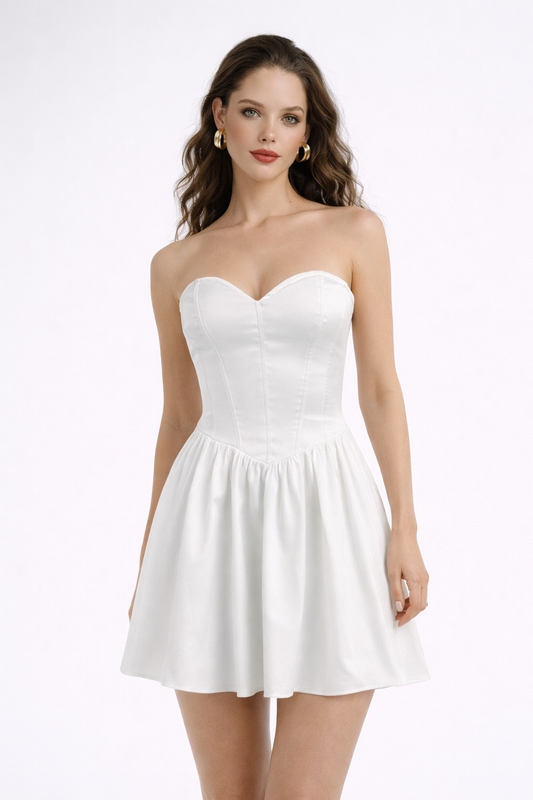 CELESTE DRESS — Corset Mini with Lace-Up Back