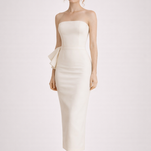 Margot Bow-Back Strapless Midi Dress