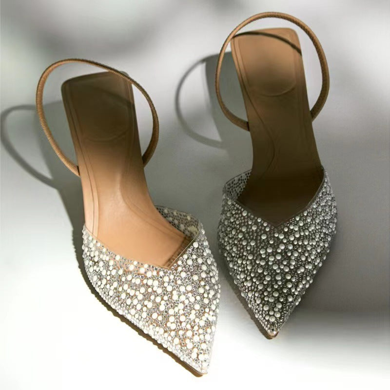 LUMINÈRE SLINGBACK — Pearl and Crystal-Embellished Kitten Heel