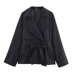 Damen lockerer kurzer Trenchcoat