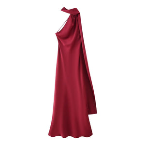 Sienna One-Shoulder Draped Satin Gown