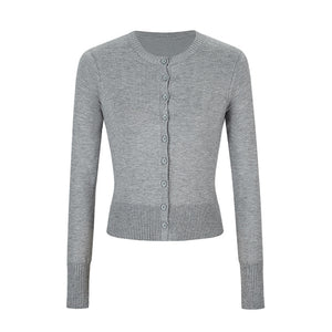 Lila Strickjacke