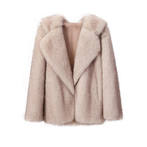 The Lapel Faux Fur Coat