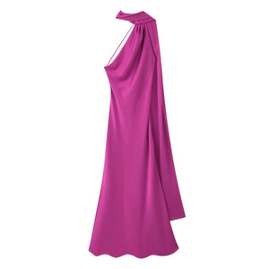 Sienna One-Shoulder Draped Satin Gown