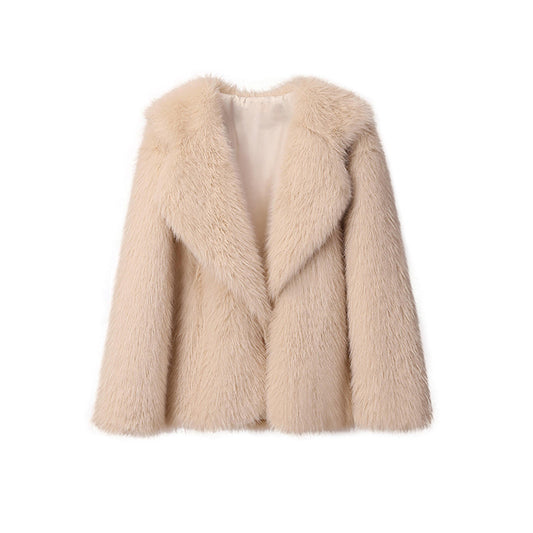 The Lapel Faux Fur Coat