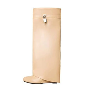 THE AXIS BOOT — Knee-High Wedge Boot with Side Zip