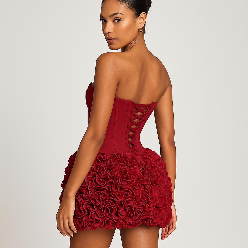 The Valencia Corset Strapless  Mini Dress