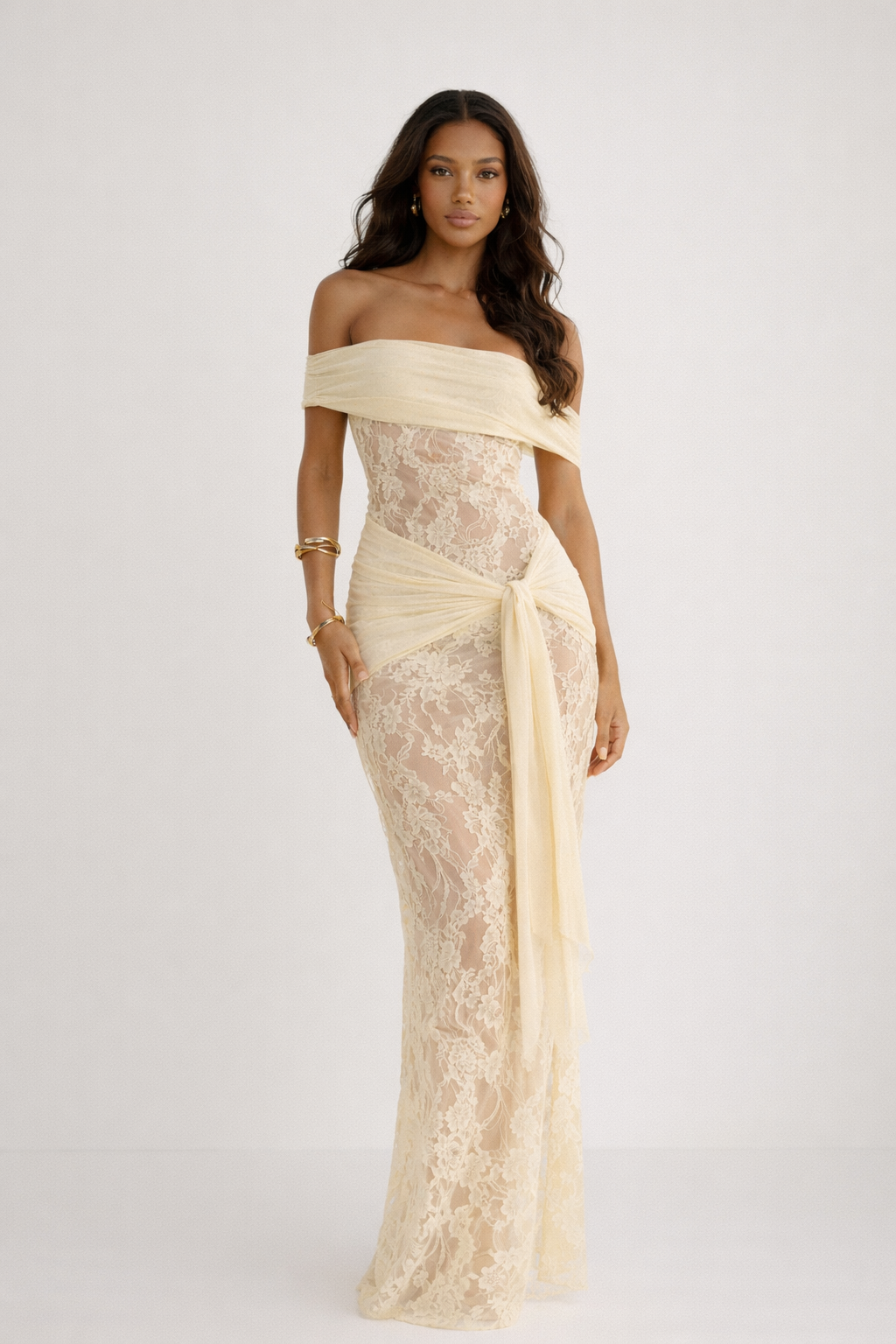 Kai Lace Off-Shoulder Maxi Dress