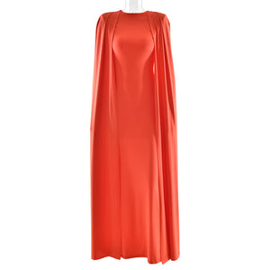 Einfarbiges, plissiertes Rundhals-Kleid mit Schal und schmaler Passform