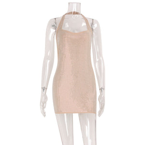 VESPER DRESS — Rhinestone Strappy Mini