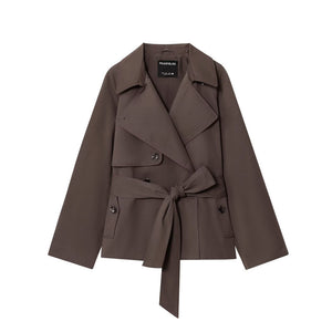 Damen lockerer kurzer Trenchcoat
