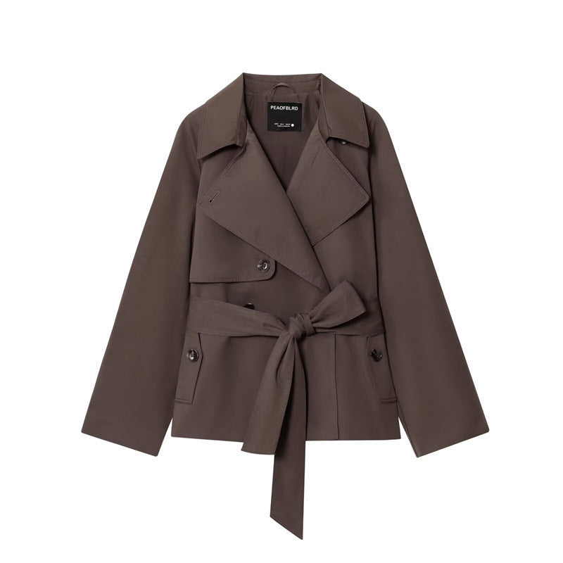 Damen lockerer kurzer Trenchcoat