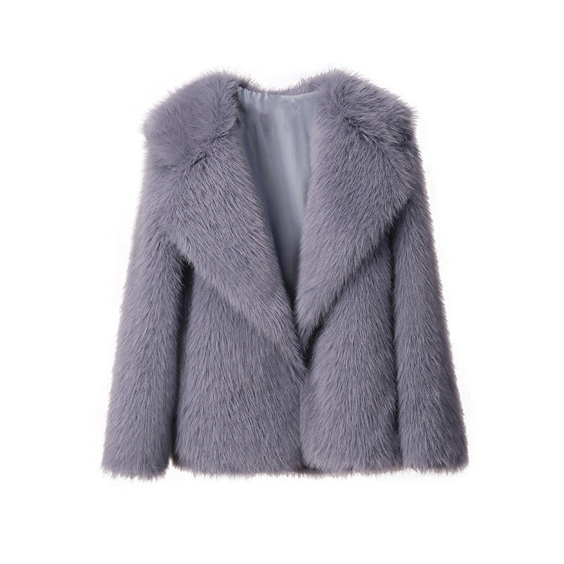 The Lapel Faux Fur Coat
