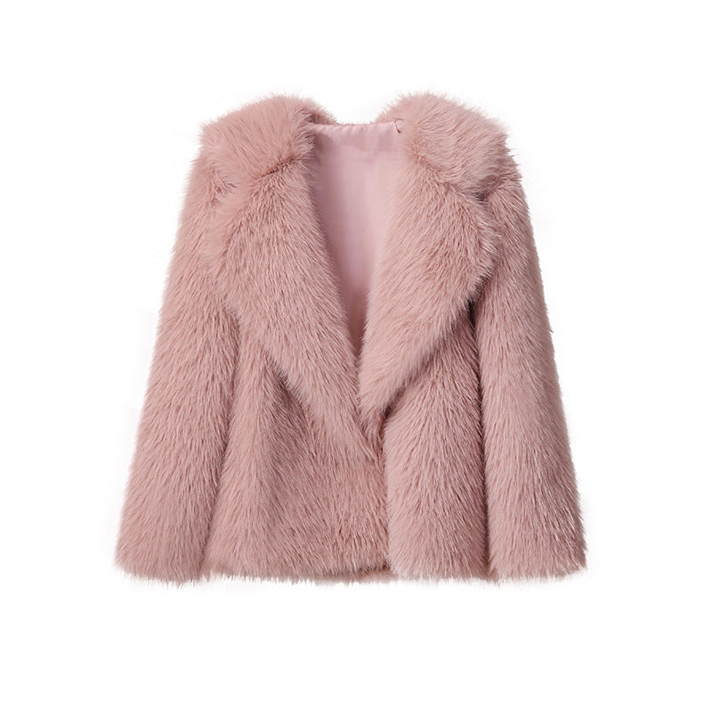 The Lapel Faux Fur Coat