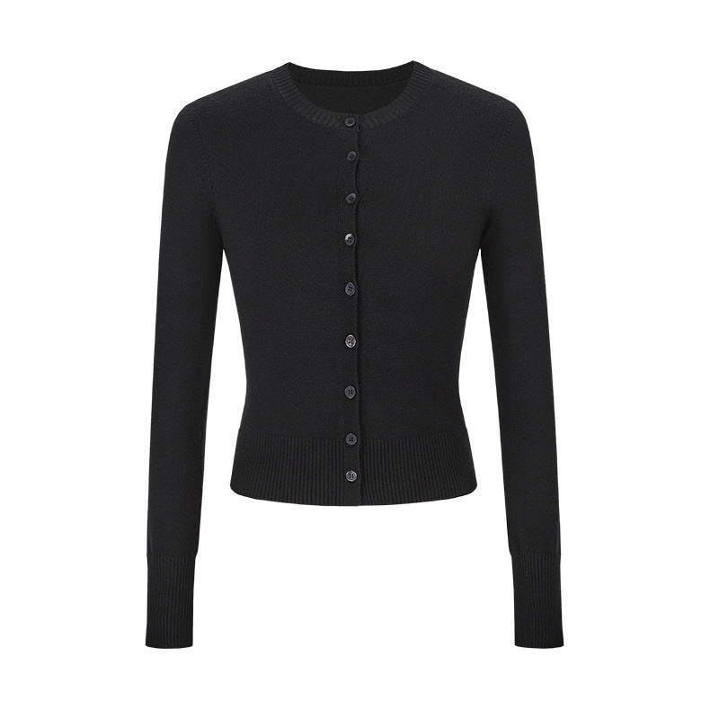 Lila Strickjacke