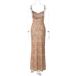Valeria Leopard Slip Maxi Dress