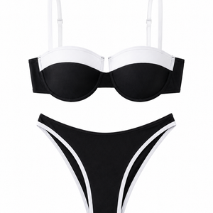 Black & White Underwire Contrast Bikini Set